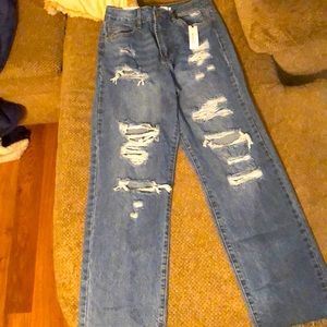 Distress style High-rise jeans